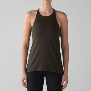Lululemon Trapeze Racerback Tank Size 2 in Olive Dark Green Racerback Tank Top